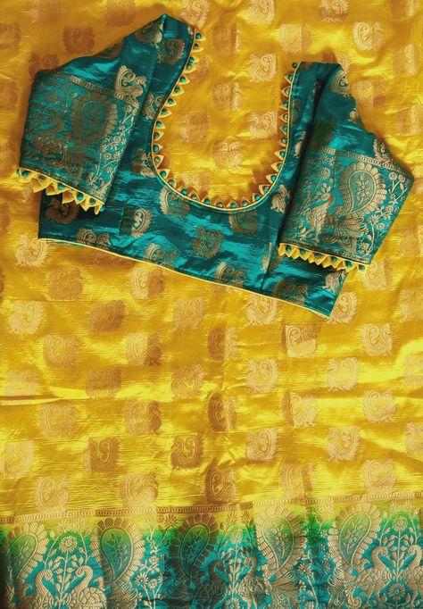 Blose Desines New Simple, Normal Blouse Design, Simple Blouse Designs For Saree Pattu, Yellow Saree With Green Blouse, Pattern Blouses For Sarees Pattu, Pattu Saree Blouse Designs Simple Latest, Simple Normal Blouse Designs, Normal Blouse Designs Back Neck, Border Blouse Designs Latest