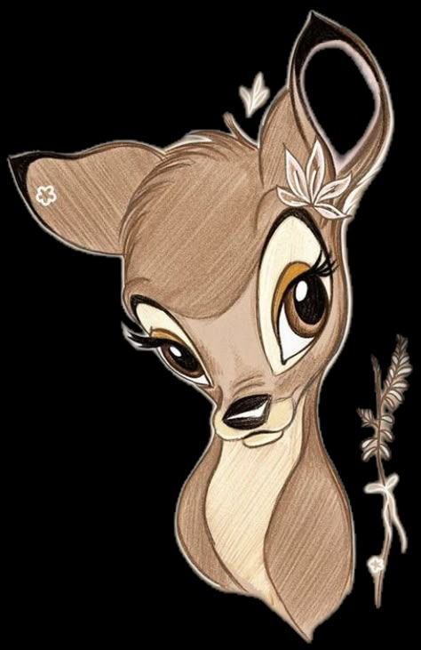 Animal Sketches Easy, Bambi And Friends, Easy Disney Drawings, Deer Drawing, Bambi Disney, Disney Drawing, Disney Paintings, Art Sketches Doodles, Cute Disney Pictures