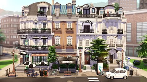 (2) Sarah 🌿🌱 Sims 4 Creations (@Sims4Creations_) / Twitter Sims 4 Townhouse No Cc, Sims 4 Paris Build, Sims 4 Town Build, Parisian Sims 4, Sims 4 City Build, Sims 4 Cc Parisian, The Sims 4 Townhouse, Sims 4 Townhouse Build, Sims 4 Parisian Apartment