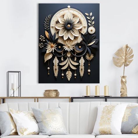 " Native American Dream Catcher I " Native American Home Decor, Native American Dream Catcher, Art Native American, Rectangle Wall Clock, Native American Decor, Dream Catcher Native American, Picture Frame Designs, Modern Wall Clock, American Decor