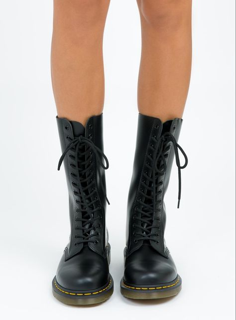 Dr Martens Long Boots, High Doc Martens, Goth Wardrobe, Dr Martens Style, Doc Marten Boot, Martens Style, Doc Martens Boots, 2022 Style, Martens Boots