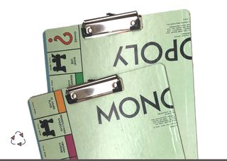 How to Make a Clipboard From a Monopoly Game : 4 Steps - Instructables Board Game Repurpose, Repurpose Board Games, Recycled Games, Monopoly Crafts, Llama Drawing, Old Board Games, Board Game Pieces, Monopoly Board, Upcycle Repurpose