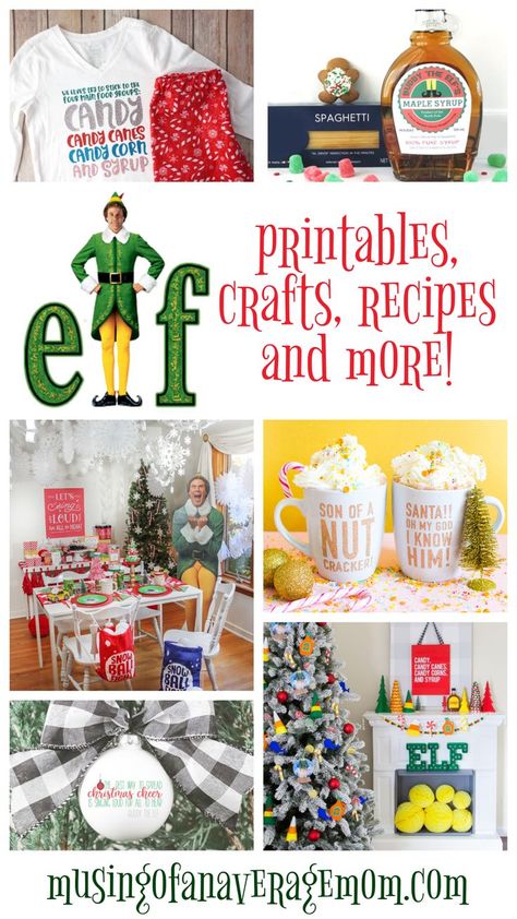 Elf Christmas Table Decorations, Free Buddy The Elf Printables, Buddy The Elf Diy Decorations, Elf Movie Party Games, Buddy The Elf Centerpiece, Diy Buddy The Elf Hat, Elf Diy Decorations, Elf Movie Crafts For Kids, Elf Party Games