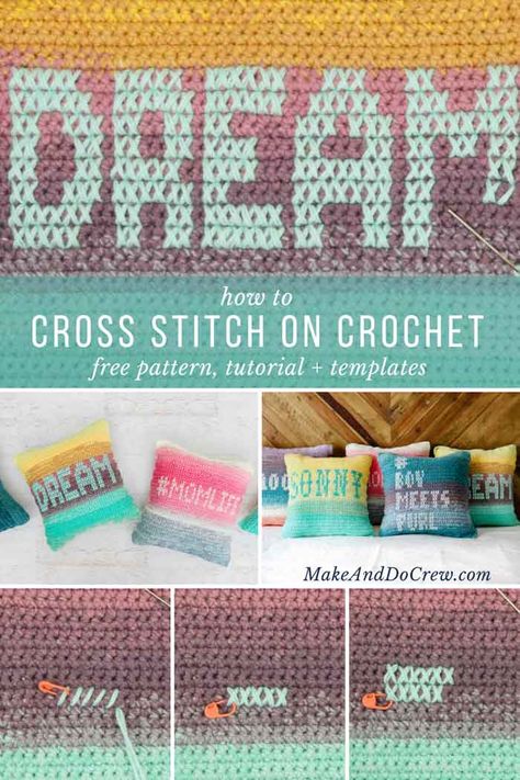 Crochet Lettering Graphs, Crochet Lettering Pattern Free, Cross Stitch On Crochet Free Pattern, Cross Stitch On Crochet Blanket, Tapestry Crochet Letters, How To Crochet Letters, Tapestry Crochet Tutorial, Crochet Letters On Blanket, Crochet Lettering