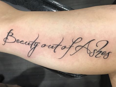 Beauty Out Of Ashes Tattoo, Ashes Tattoo Ideas, Beauty For Ashes Tattoo, Beauty From Ashes Tattoo, Beauty Out Of Ashes, Damask Tattoo, Ashes Tattoo, Resist Temptation, Beauty For Ashes