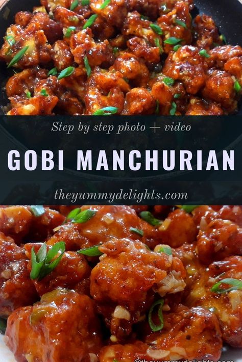 Gobi Manchurian recipe - Make this quick & delicious gobi (cauliflower) manchurian recipe easily at home. Dry & gravy both the versions easy to make. Cauliflower Manchurian Dry, Manchurian Gobi Recipe, Vegetarian Manchurian Recipe, Tofu Manchurian Recipe, Gobi Manchurian Recipe Gravy, Veggie Manchurian Recipe, Gobi Manchurian Recipe Air Fryer, Patta Gobhi Manchurian Recipe, Cauliflower Chinese Recipe