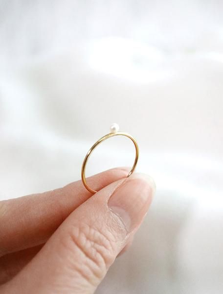 Minimal Rings, Pearl Stacking Ring, Mini Ring, Round Profile, Mushroom Ring, Minimal Jewellery, Ring Minimal, Minimal Ring, Romantic Jewelry