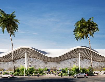 Small Airport Architecture, Sports Hub Architecture, Airport Terminal Design, Airport Concept, Airport Plan, Unique Buildings Architecture, Biomorphic Shapes, Infrastructure Architecture, Airport Architecture