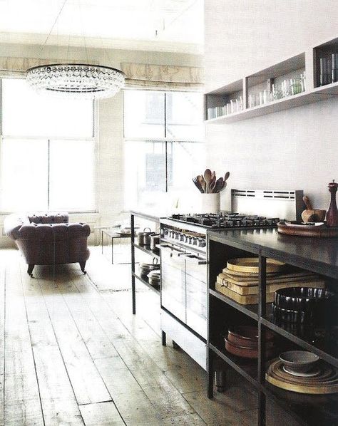 Kitchen Ikea, Industrial Kitchen Design, Industrial Kitchen, Cool Ideas, Chesterfield Sofa, Ikea Hacks, Commercial Kitchen, Open Kitchen, Beautiful Kitchens