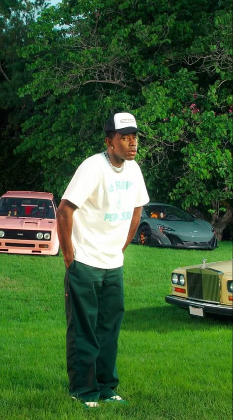 Tyler The Creator Fashion, Tyler The Creator Outfits, Tyler The Creator Wallpaper, T Baby, Rap Aesthetic, Flower Boys, Tyler The Creator, Car Collection, Music Stuff