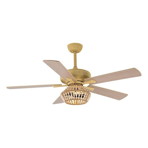 52 in. Indoor Weathered Gold Reversible Blade Ceiling Fan with Wood Bead Light Kit and Remote Control Included Ceiling Fan Direction, Gold Ceiling Fan, Fan Lighting, Fan Light Fixtures, Decor Ceiling, Fan Lights, Ceiling Fan Bedroom, Ceiling Fan Bathroom, Brushed Nickel Ceiling Fan