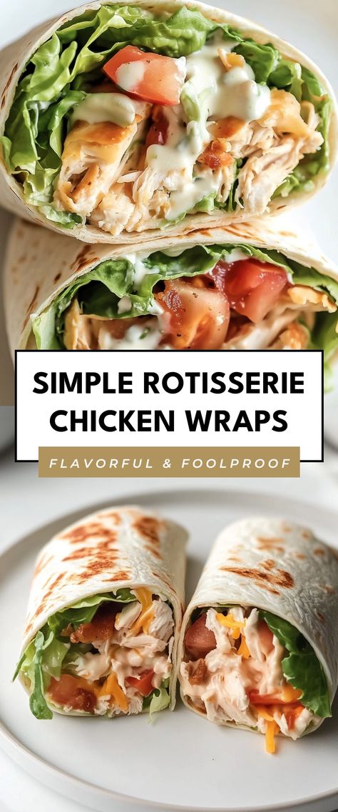 Image for Simple Rotisserie Chicken Wraps Easy Meal Prep Meals For The Week, Non Heat Lunch Ideas To Work, Easy Prep Ahead Dinners Healthy, Quick Wraps For Dinner, Crispy Southwest Chicken Wraps, Simple Lunch Ideas For Home Easy Recipes, Healthy Cold Wraps For Lunch, Simple Chicken Lunch Ideas, Easy Cold Wraps For Lunch