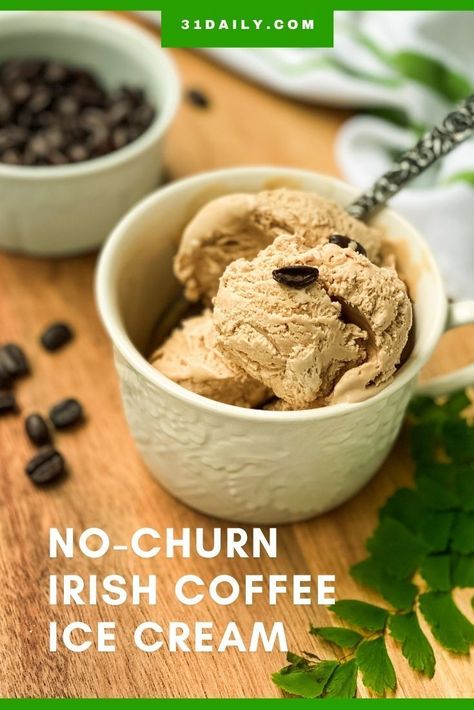 No-Churn Irish Coffee Ice Cream: You’re in for a treat! If you love Irish Coffee, and sweet treats, this smooth and creamy coffee-infused ice cream is for you! And wholly dream-worthy. It’s everything you love about Irish Coffee, just refreshingly cool and melt-in-your-mouth delicious at the same time. Homemade Coffee Ice Cream, Coffee Flavored Ice Cream, Coffee Ice Cream Recipe, Ice Cream Maker Recipes, Creamy Coffee, Homemade Ice Cream Recipes, Ice Cream At Home, Coffee Ice, Flavor Ice