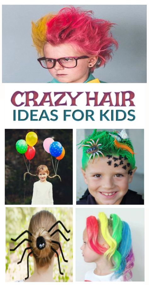 Be the coolest kid in school with these fun and creative crazy hair day ideas. Easy & wacky hair tutorials for spirit week. #wackyhairday #wackyhair #crazyhairday #crazyhair #spiritweekideas #wackywednesday #spiritweek #crazyhairdayforboys #growingajeweledrose #activitiesforkids Crazy Hair Ideas, Easy Crazy Hairstyles, Crazy Hair For Kids, Crazy Hair Day Ideas, Candy Hair, Wacky Hair Days, Hairstyles Kids, Crazy Hats, Going Out Hairstyles