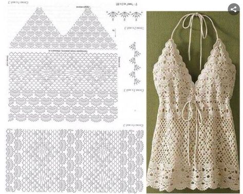 Crochet Bra Pattern, Whimsical Crochet, Poncho Crochet, Crochet Bra, Mode Crochet, Crochet Ladies Tops, Crochet Lace Top, Crochet Design Pattern, Crochet Dresses