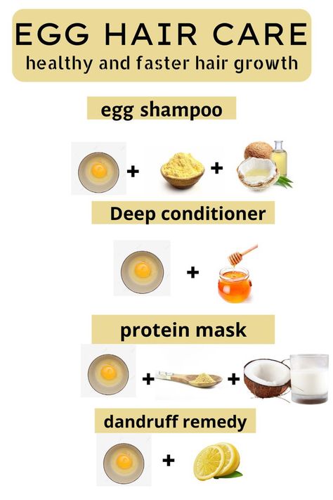 egg hair care #hair #egg Eggs Health Benefits, Egg Shampoo, Egg Hair, Health Benefits Of Eggs, Egg For Hair, Dandruff Remedy, Homemade Cleaning Solutions, 3 Eggs, Hair Growth Faster