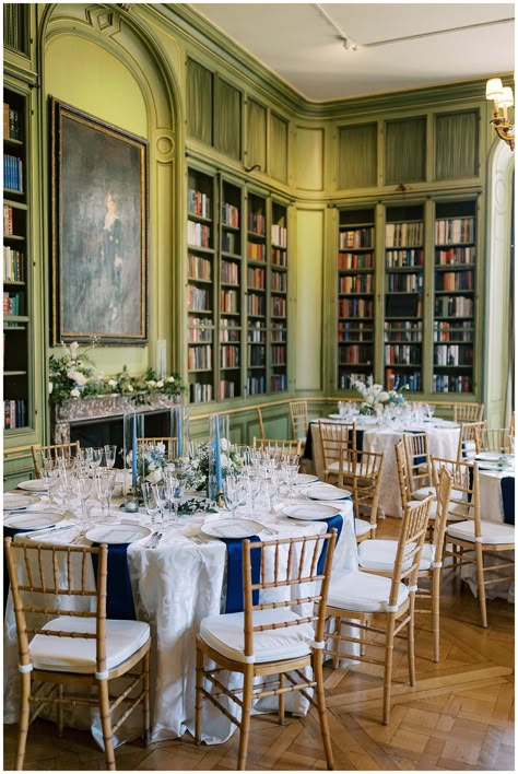 Elegant Wedding Dinner, Classic And Elegant Wedding, Meridian House, House Library, Early Spring Wedding, Dc Wedding Venues, Library Wedding, Romantic Backdrop, Baltimore Wedding