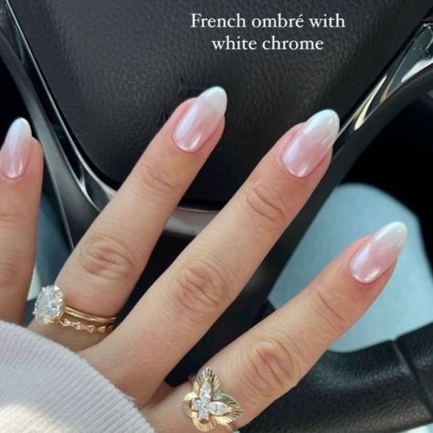 Ombre French With Chrome, Ombre With Chrome, French Fade Nails, Salad Fingers, French Fade, Wedding Nails French, Our Relationship, Baby Boomer, Nail Inspiration