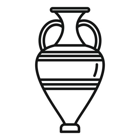 Amphora vessel icon outline vector. Ancient vase Vase Outline, Ancient Vase, Drawing Ideas, Vector Art, Vector Free, Clip Art, Vase, Drawings, Quick Saves