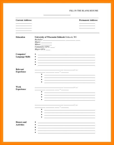 Fill In The Blank Resume Template - Brilliantdesignsin3D within Free Blank Cv Template Download Blank Resume Template, Curriculum Map, Resume Designer, Cv Template Download, Best Cv, Minimalist Resume Template, Modern Cv Template, Basic Resume, Sales Resume