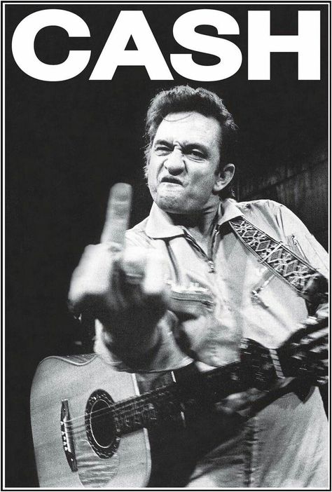 Johnny Cash Birthday, Johnny Cash Poster, Johnny Cash Middle Finger, Johnny Cash Tattoo, June And Johnny Cash, Johnny Cash Art, Johnny Cash Quotes, Johnny Cash Shirt, Arte Jazz