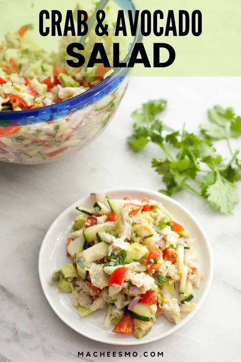 Best Crab Salad Recipe, Crab And Avocado, Crab Avocado, Chermoula Sauce, Mediterranean Recipes Healthy, Crab Salad Recipe, Salad Recipes Healthy Easy, Light Appetizers, Avocado Salad Recipes