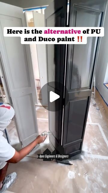 Apex Engineers & Designers on Instagram: "When renovating or transforming your doors, opt for Enamel paint instead of DUCO/PU for a lasting finish.

Here are some essential tips to remember:- Use a compressor machine or a spray gun for painting to ensure a smooth application.

-Avoid using a roller or brush, as they may result in uneven surfaces.- Prioritize thorough base preparation to prevent undulations or spray marks.

By following these guidelines, you can achieve a flawless door makeover that enhances both aesthetics and durability.

Follow @apex_engineers_and_designers for more interior tips!

#doordesign #doorreplacement #doorrenovation #doorpainting #enamelpaint #interior #interiør #interiör #interiordesign #interiordecor #interiorstyling #interiorinspiration #interior4you #civile Duco Finish, Interior Tips, Residential Construction, Replace Door, Door Makeover, Enamel Paint, Painted Doors, Door Design, Compressor