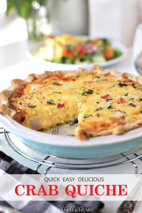 Seafood Quiche, Crab Quiche, Grateful Prayer, Quiche Recipes Easy, Tomato Pie, Breakfast Quiche, Crab Recipes, Thankful Heart, Quiche Recipes