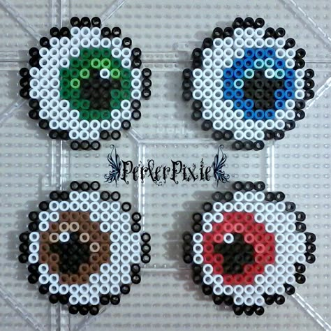 Eyeballs by PerlerPixie Triceratops Head, Easy Perler Bead Patterns, Melty Bead Patterns, Pixel Beads, Pearl Beads Pattern, Easy Perler Beads Ideas, 3d Perler Bead, Fuse Bead Patterns, Perler Bead Templates