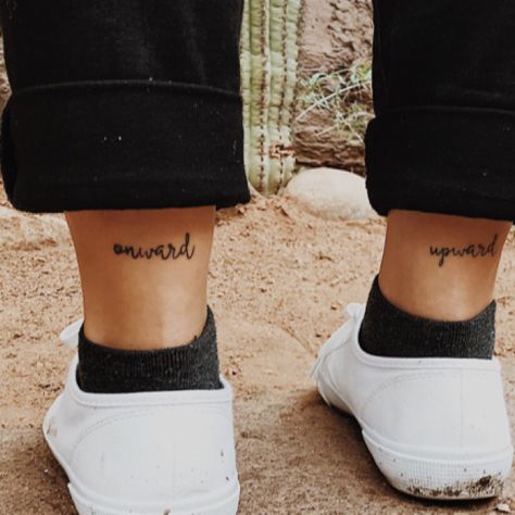 Onward Upward Tattoo, Upward And Onward Quotes, Onward Tattoo, Onward And Upward Tattoo, Onward And Upward, Tattoo Placements, Party Tattoos, Cat Tattoos, E Tattoo