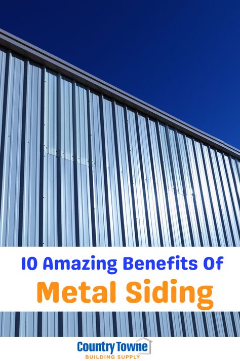 Benefits of Metal Siding Metal Roofing As Siding, Standing Seam Metal Siding, Metal House Siding Ideas Exterior, Metal Siding Ideas Exterior, Metal Siding House Exterior, Metal Siding Exterior, Metal Board And Batten Siding, Steel Siding Exterior House, Steel Siding House