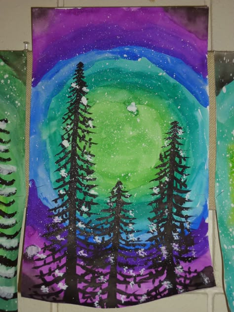 4 th Grade Winter Paintings In this winter tree inspired project students studied the art element ... Clay Mation, January Art, Winter Paintings, Winter Art Lesson, Christmas Art Projects, Art Projects For Teens, Winter Art Projects, Art Projects For Adults, Toddler Art Projects