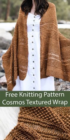 Wrap Knitting Pattern, Free Knit Shawl Patterns, Mama In A Stitch, Easy Scarf Knitting Patterns, Knit Wrap Pattern, Two Of Wands, Summer Knitting Patterns, Web Pattern, Shawl Knitting