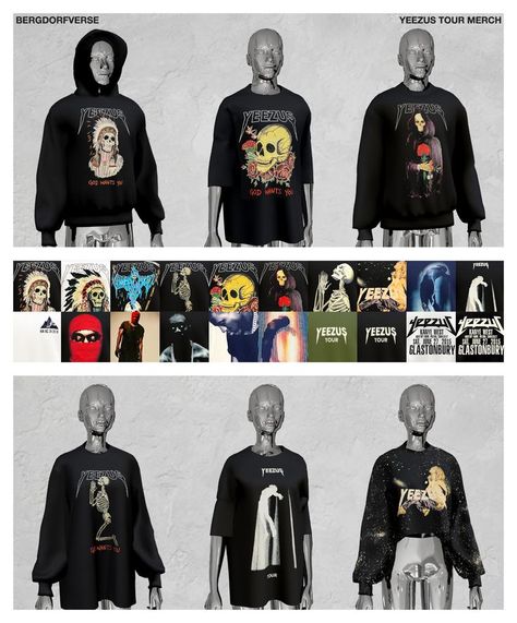 Yeezus Tour Merch, Yeezy Collection, Yeezus Tour, Sims 4 Men Clothing, Sims 4 Male Clothes, Sims 4 Piercings, Play Sims 4, The Sims 4 Pc, Pelo Sims