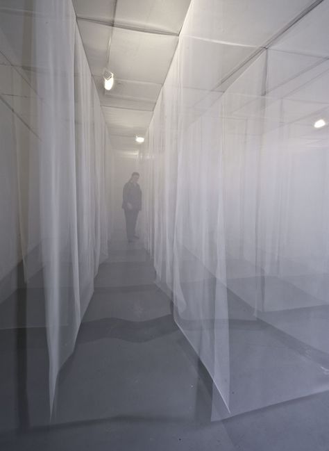 Pia Männikkö: Verges, 2011, grid of tulle Tulle Fabric, Fine Arts, Installation Art, Curtains, Fabric