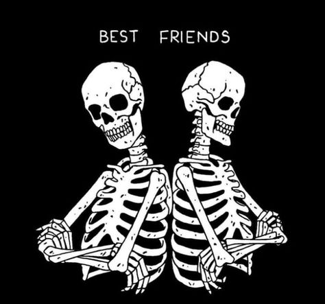 Skeleton Best Friends, Skeleton Friends, Skeleton Artwork, Skeleton Drawings, Skeleton Tattoos, Skull Artwork, Skeleton Art, Skull Wallpaper, Edgy Wallpaper