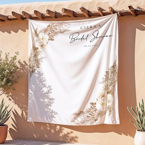 $73.70 | CIERA Bohemian Pampas Grass Bridal Shower | Bridal Shower Tapestries | boho bridal shower, bridal shower tapestry, bridal shower banner, bridal shower welcome, photo booth backdrop, photo backdrop, pampas grass bridal shower, desert bridal shower, earth tone bridal sower, cream floral Watercolor Pampas, Boho Desert, Bridal Shower Banner, Boho Bridal Shower, Arch Design, Beige Boho, Photo Booth Backdrop, Neutral Beige, Pampas Grass