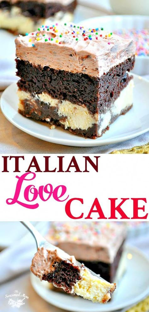 Chocolate Italian Love Cake, Italian Love Cake, Coconut Dessert, Italian Love, Easy Chocolate Desserts, Cheesecake Dip, Impressive Desserts, Oreo Dessert, Chocolate Dessert Recipes