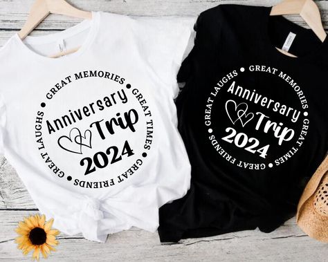 Couple Trip Shirts, 25th Anniversary Shirts, Couples Trip, Anniversary Shirt, 25th Wedding Anniversary, Anniversary Trips, Group Boards, Travel Stuff, Shop Products