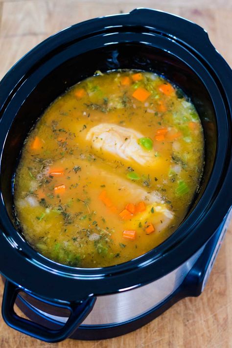 Crock Pot Chicken Soup (Keto, Paleo, Whole30) - Cook Eat Well Crock Pot Chicken Soup, Chicken Soup Keto, Crockpot Chicken Soup, Chicken Soup Recipes Crockpot, Paleo Crockpot Chicken, Whole 30 Crockpot Recipes, Paleo Chicken Soup, Easy Crockpot Soup, Chicken Soup Crockpot