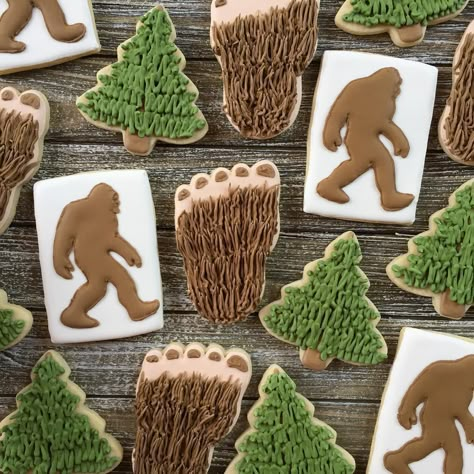 Sasquatch Birthday, Bigfoot Birthday Party, Bigfoot Party, Bigfoot Birthday, Bigfoot Gifts, Sugar Cookie Icing, Monster Birthday Parties, Amazing Food Decoration, Cookie Party