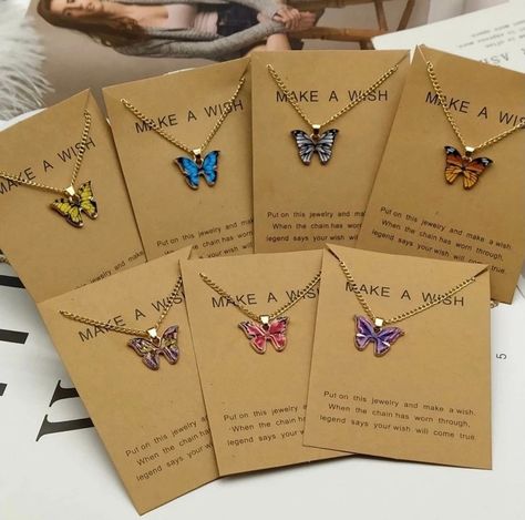 Korean Fashion Cute, Butterfly Pendant Necklace, Cute Butterfly, Butterfly Jewelry, Design Concepts, Butterfly Necklace, Butterfly Pendant, Colorful Butterflies, Golden Color