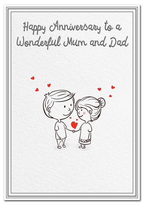 Anniversary Cards for Parents - Mum and Dad Wedding Anniversary Card - Happy Wishes - Blank Inside to Write own Message - Special Keepsake Greeting - Modern Quality - Cartoon Couple in Love Theme : Amazon.co.uk: Stationery & Office Supplies Happy Anniversary Wishes For Parents, Happy Anniversary Parents Wishes, Wedding Anniversary Cards For Parents, Anniversary Cards For Parents, Wedding Anniversary Wishes For Parents, Wedding Anniversary For Parents, Happy Anniversary Parents, Homemade Anniversary Cards, Cards For Parents