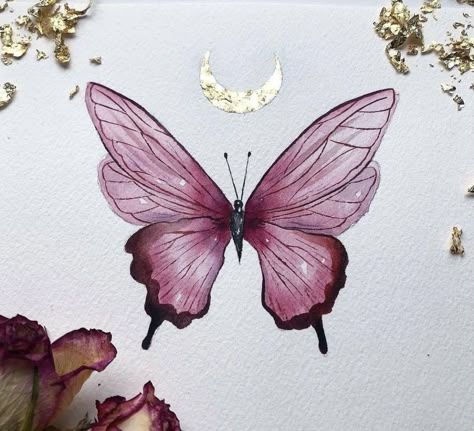 Purple Watercolor Butterfly, Butterfly Drawing On Canvas, Buterfluffy Art Drawing, Pretty Butterfly Drawings, Butterfly Drawing Watercolors, Butterfly Watercolor Painting Easy, Watercolor Butterfly Painting, Painting Ideas On Canvas Butterfly, Water Colour Butterfly