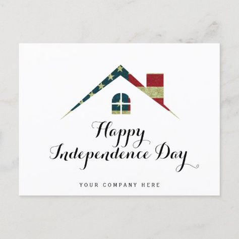 Happy Independence Day Real Estate House Independence Postcards - realtor, real estate, realty, homebuyer, real estate marketing, realtor promo, america, independence day, 4th of july, july 4th Independence Day Real Estate, Happy Presidents Day, Estate House, Personalized Stationary, Realtor Marketing, Happy Memorial Day, Presidents Day, Happy Independence, Real Estate Houses