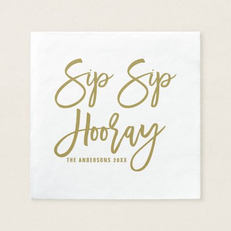 Gold Sip Sip Hooray Hand Lettered Paper Napkins #Ad , #AD, #Hand#Lettered#Paper#Hooray Engagement Party Cocktail Napkins, Gold Wedding Theme Ideas, Black And Gold Wedding Theme, Engagement Party Brunch, Simple Table Setting, Wedding Ideas Black, Table Decorations Party, Black Wedding Inspiration, Bridesmaids Colors