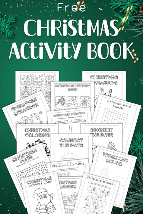 Free Christmas Activity Book for Kids Christmas Busy Book Free Printables, Christmas Activities Printables Free, Christmas Printable Games For Kids, Christmas Activity Book Printable, Kids Activities Christmas, Christmas Paper Activities, Christmas Activities For Kids Printable Free, Christmas Exercises For Kids, Free Christmas Activities For Kids