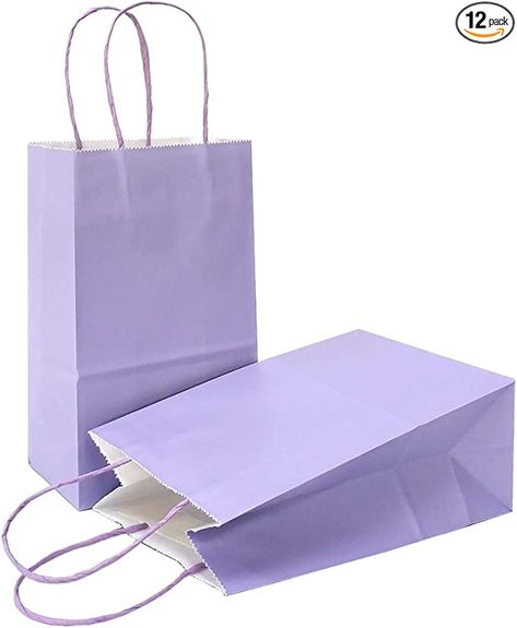 Amazon.com: AZOWA Gift Bags Small Kraft Paper Bags with Handles (5 x 3.1 x 8.2 in, Light Purple, 12 Pcs) : Health & Household Lilac Birthday, 1st Trip Around The Sun, 14th Birthday Party Ideas, Mini Kraft, Shifting Items, Purple Baby Shower, Shopping Bag Design, Purple Wedding Cakes, Purple Accessories