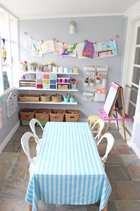 THE NEW PLAYROOM EBOOK REVIEW: HOW TO CREATE A DREAM ART SPACE FROM THE ART PANTRY Home Art Studios, Kids Art Space, Crafts Organization, Crafting Table, Kids Art Studio, Art Area, Art Studio At Home, Playroom Organization, Toy Rooms