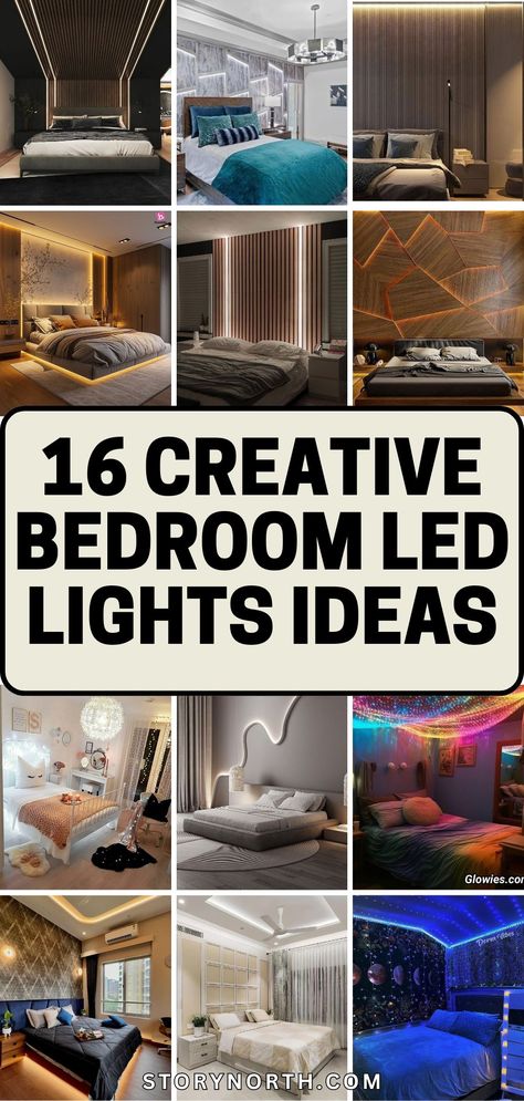 Save this pin for creative LED lighting ideas to elevate your bedroom decor! Discover unique ways to light up your space and create a cozy ambiance. #LEDlights #bedroomdecor #homedecoration #lightingideas Can Lights In Bedroom, Led Lights Bedroom Ideas, Lighting Ideas Bedroom, Lights Bedroom Ideas, Led Lighting Ideas, Bedroom Led Lights, Canned Lights, Led Lights Bedroom, Fairy Lights Photos